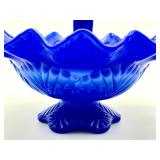 Fenton Glass Cobalt Blue Two Piece Dish Nymph Set
