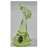 Fenton Uranium Glass Alley Cat Figurine