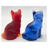 Two Vintage Fenton Glass Cat Figurines