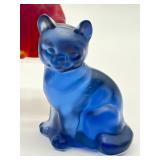 Two Vintage Fenton Glass Cat Figurines