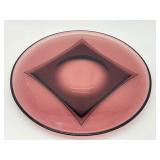 Vintage Amethyst Glass Platter, Pitcher and Tumbler Set