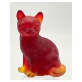 Two Vintage Fenton Glass Cat Figurines