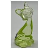 Fenton Uranium Glass Alley Cat Figurine