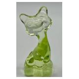 Fenton Uranium Glass Alley Cat Figurine