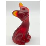 Vintage Fenton Amberina Alley Cat Figurine