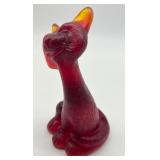 Vintage Fenton Amberina Alley Cat Figurine