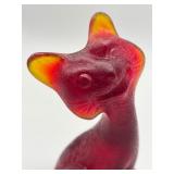 Vintage Fenton Amberina Alley Cat Figurine