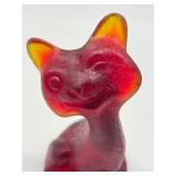Vintage Fenton Amberina Alley Cat Figurine