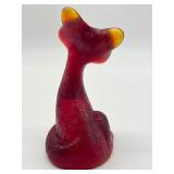 Vintage Fenton Amberina Alley Cat Figurine