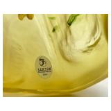 Fenton Hand Painted Glass Yellow Alley Cat Figurine