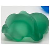 Pair of Fenton Glass Teddy Bear Figurines