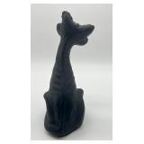 Fenton Glass Black Matte Alley Cat Figurine