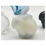 Collection of Four Fenton Glass Rabbit Figurines