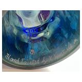 Fenton Glass Cobalt Blue Iridized Nativity Fairy Light Lamp