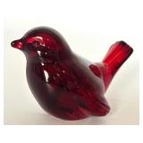Fenton Glass Ruby Red Bird Figurine