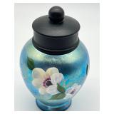 Vintage Fenton Hand Painted Floral Favrene Temple Jar