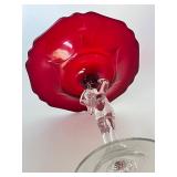 Cambridge Glass Ruby Red Nude Compote
