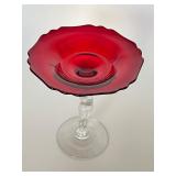 Cambridge Glass Ruby Red Nude Compote