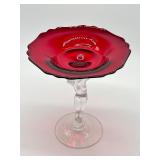 Cambridge Glass Ruby Red Nude Compote