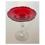 Cambridge Glass Ruby Red Nude Compote