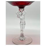 Cambridge Glass Ruby Red Nude Compote
