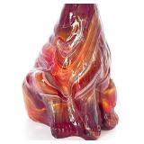 Vintage Fenton Slag / Marbelized Glass Alley Cat Figurine