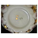 Beautiful Consolidated Glass Company Charleston Hand Painted Quilted Milk Glass Biscuit / Beauty Jar