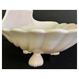 Vintage Cambridge Glass Crown Tuscan Pink 10" Sea Shell Footed Bowl