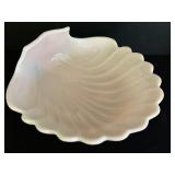 Vintage Cambridge Glass Crown Tuscan Pink 10" Sea Shell Footed Bowl