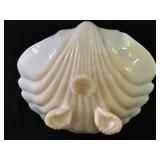 Vintage Cambridge Glass Crown Tuscan Pink 10" Sea Shell Footed Bowl