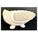 Vintage Cambridge Glass Crown Tuscan Pink 10" Sea Shell Footed Bowl