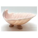 Vintage Cambridge Glass Crown Tuscan Pink 10" Sea Shell Footed Bowl