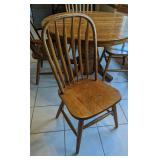 Round Oak Dining Table Set