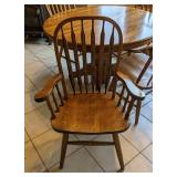 Round Oak Dining Table Set