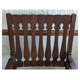 Antique Wood Armchair with Rush Seat