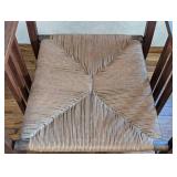 Antique Wood Armchair with Rush Seat