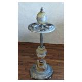 Art Deco Chrome and Slag Glass Smoking Stand