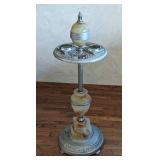 Art Deco Chrome and Slag Glass Smoking Stand