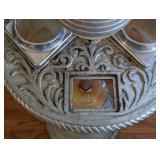 Art Deco Chrome and Slag Glass Smoking Stand