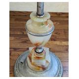 Art Deco Chrome and Slag Glass Smoking Stand