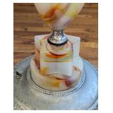 Art Deco Chrome and Slag Glass Smoking Stand