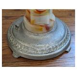 Art Deco Chrome and Slag Glass Smoking Stand