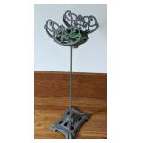 Antique Art Deco Painted Metal Fish Bowl Stand