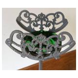 Antique Art Deco Painted Metal Fish Bowl Stand