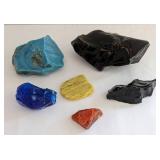 Assorted Slag Glass Pieces