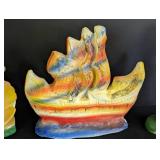 Vintage Chalkware Ship and Lovely Ladies