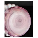 Fenton Painted Vase and Small Ruffled Basket