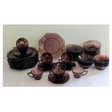 Vintage Amethyst Glass Dish Set