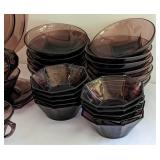 Vintage Amethyst Glass Dish Set