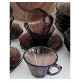 Vintage Amethyst Glass Dish Set